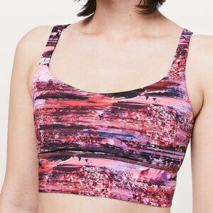 EUC Lululemon Free To Be Bra Long Line Women's 6 Dahliascape Multi sports yoga